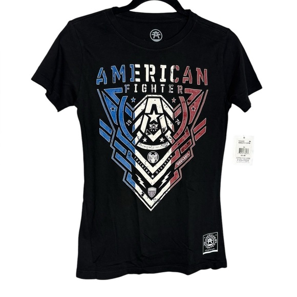 NWT American Fighter Red White Blue Kendleton Tee Short Size XS - Picture 1 of 9